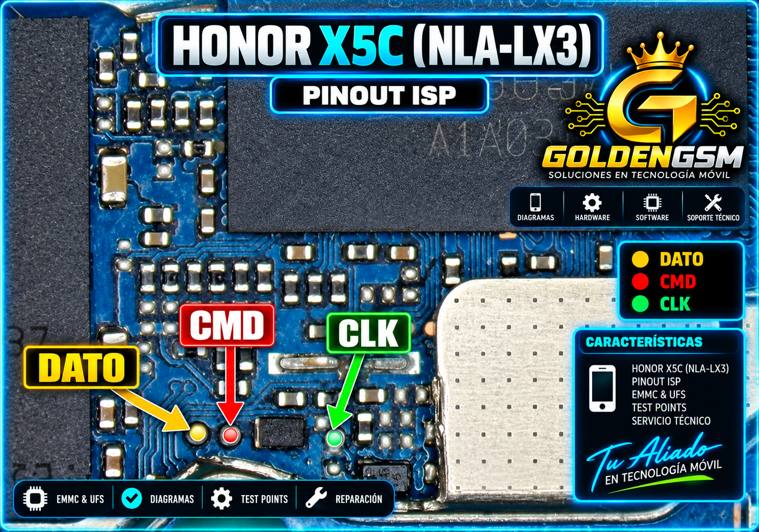 ISP Pinout HONOR X5C