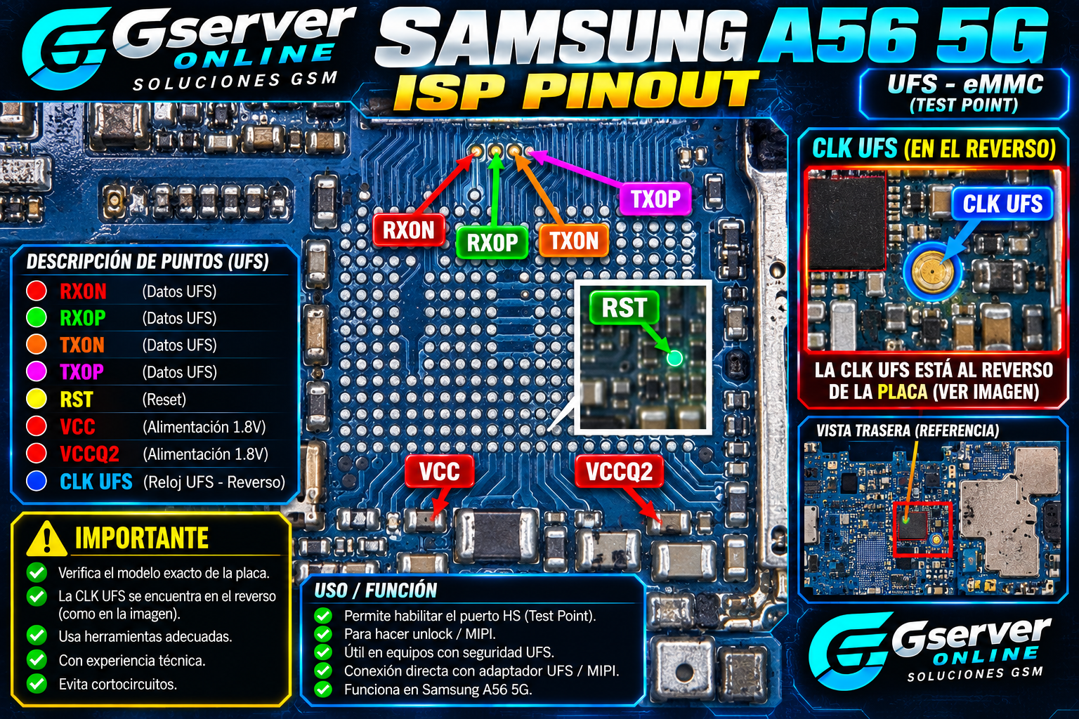 ISP Pinout Samsung A56